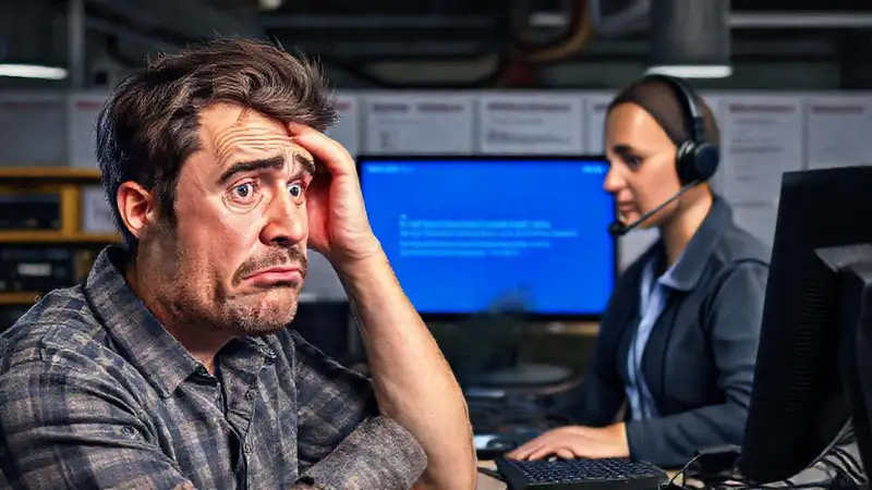 El cliente reclama por un error técnico