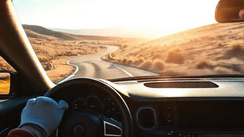 Un conductor se desplazaba por un camino soleado