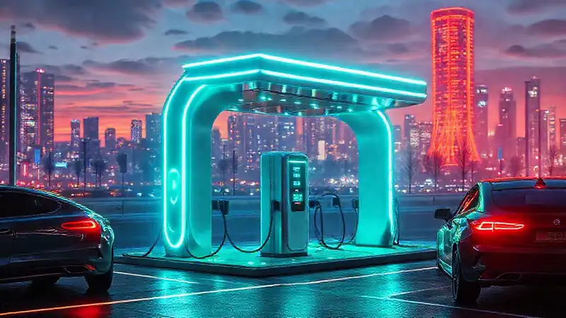 Estación de carga futurista, 2025