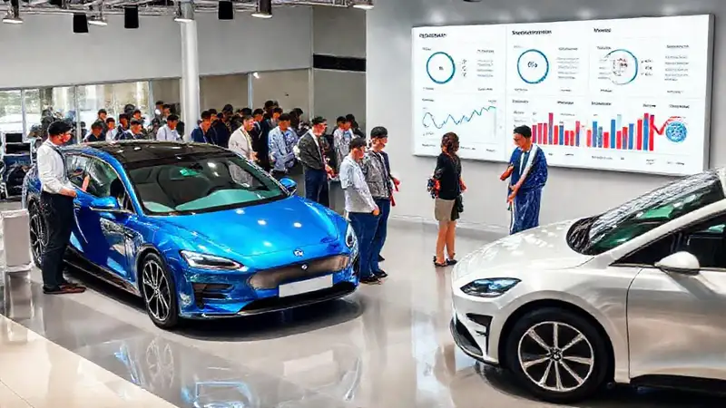 Concesionario de coches eléctricos presenta datos visuales