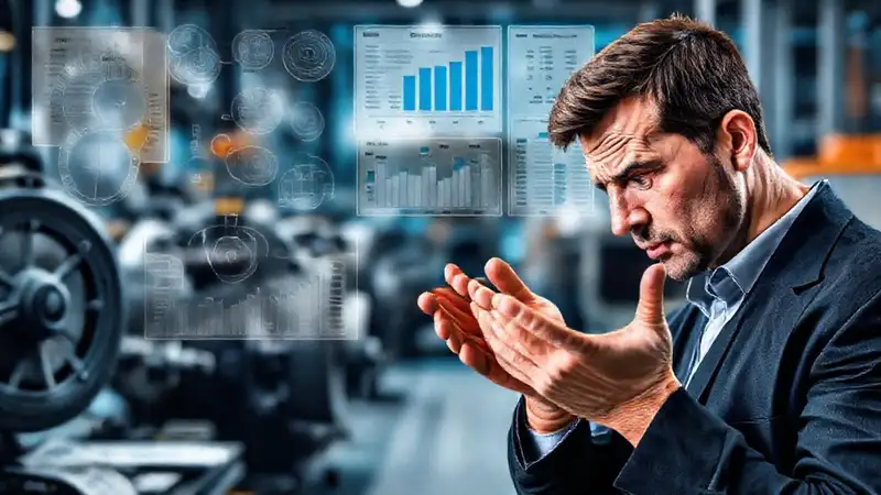 Un profesional calcula costos industriales complejos