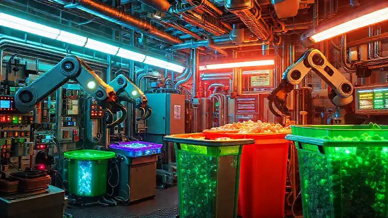 Una planta futurista recicla de forma sostenible