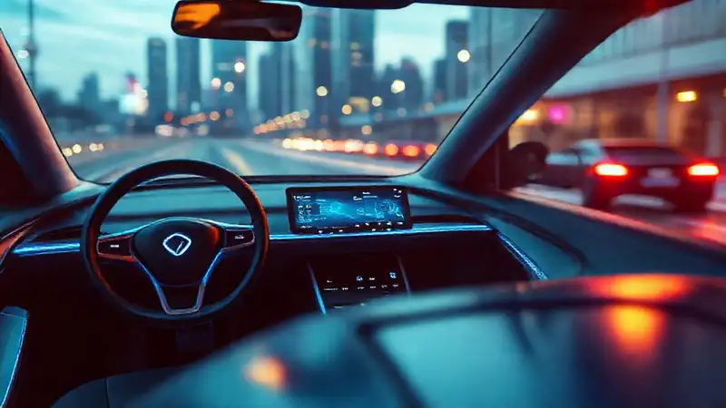 Coche eléctrico futurista autónomo