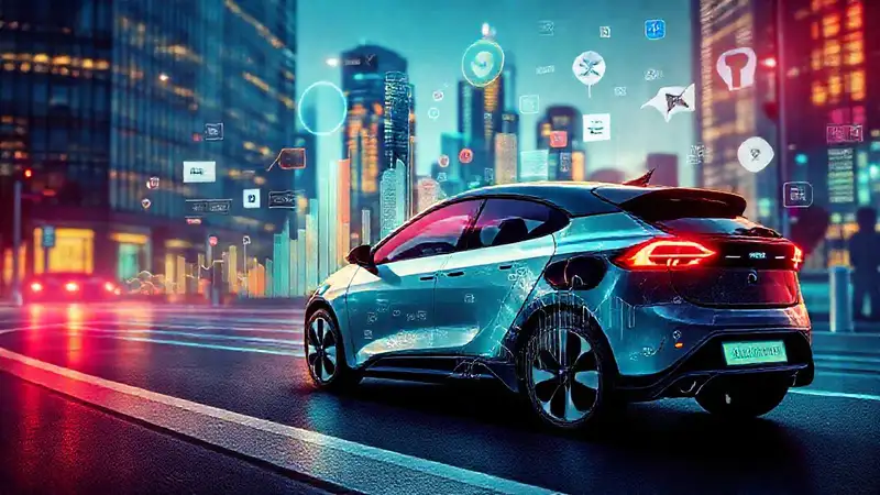 Coche eléctrico: diseño moderno e informativo