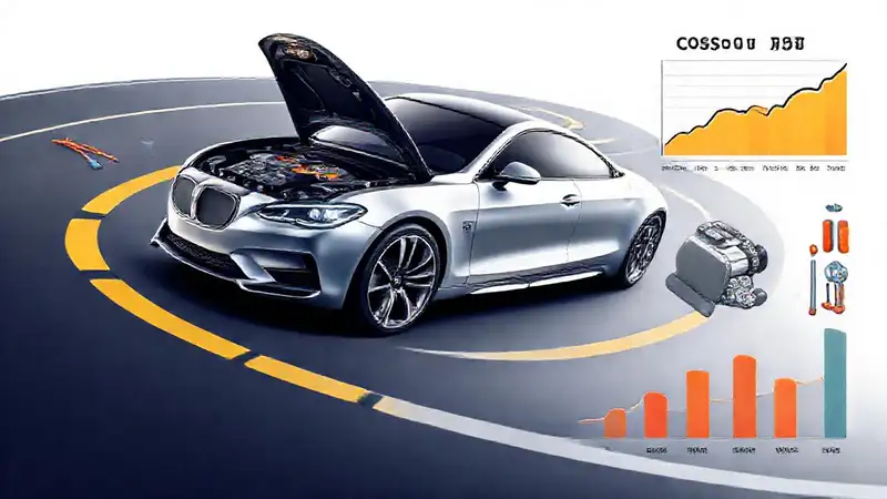 Un coche elegante muestra datos gráficos