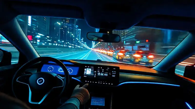 Un futuro elegante y tecnológico conduce