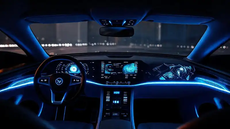 Un coche futurista, digital y minimalista