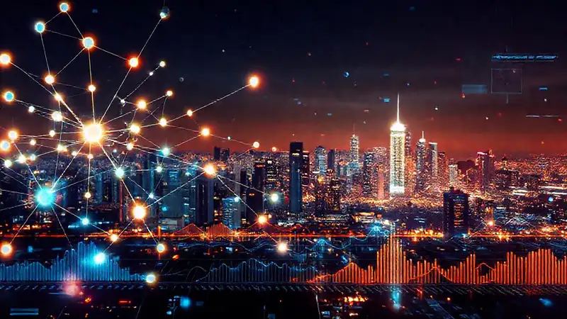Visualización abstracta futurista e informativa