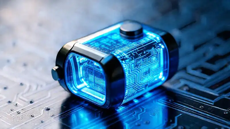 Batería futurista azul brillante, 2025