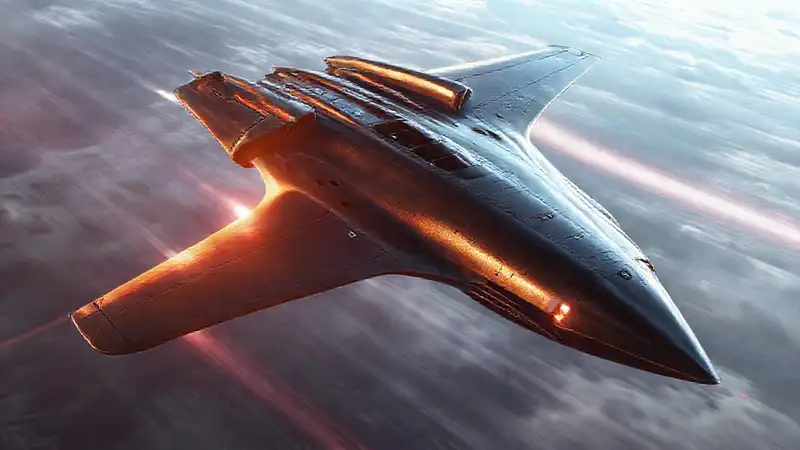 Aviones futuristas brillan con diseño elegante
