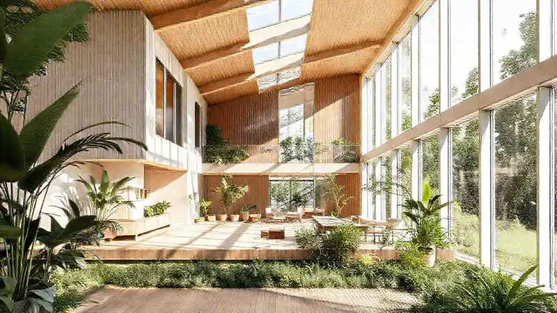 Casa moderna, sostenible y luminosa