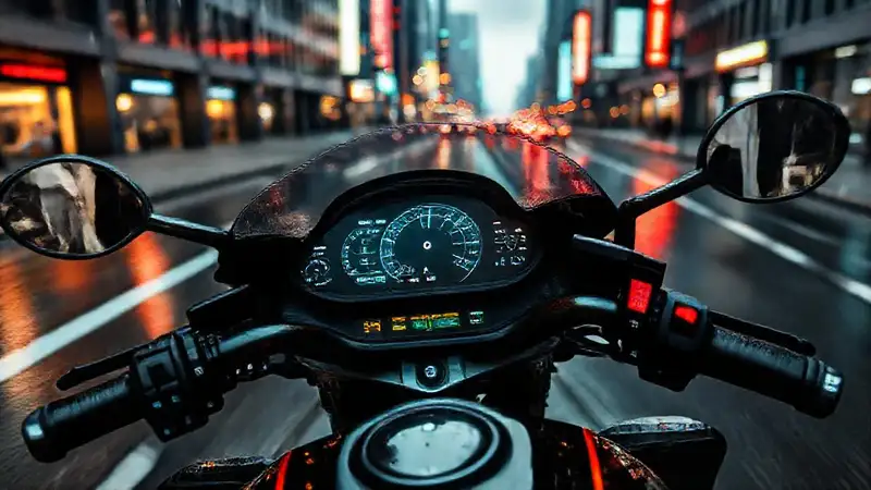 Datos analíticos en motocicleta urbana