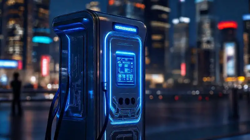 Estación de carga futurista y tecnológica