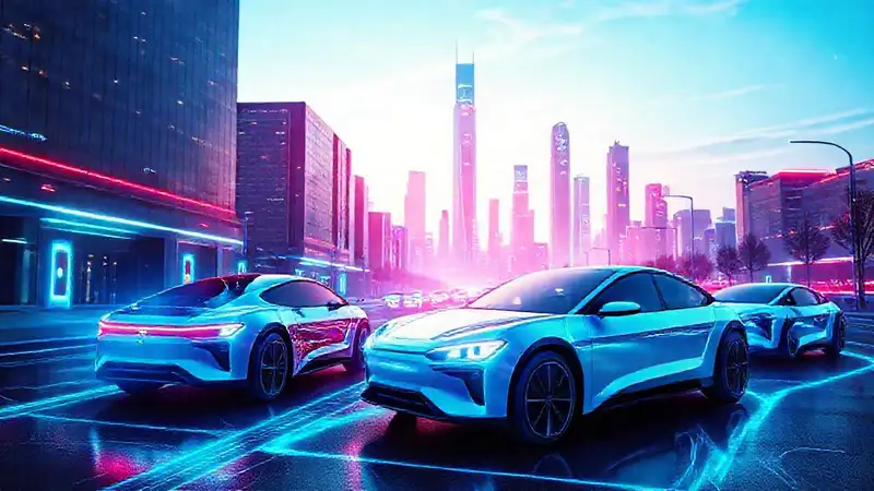 Una ciudad futurista radiante y limpia