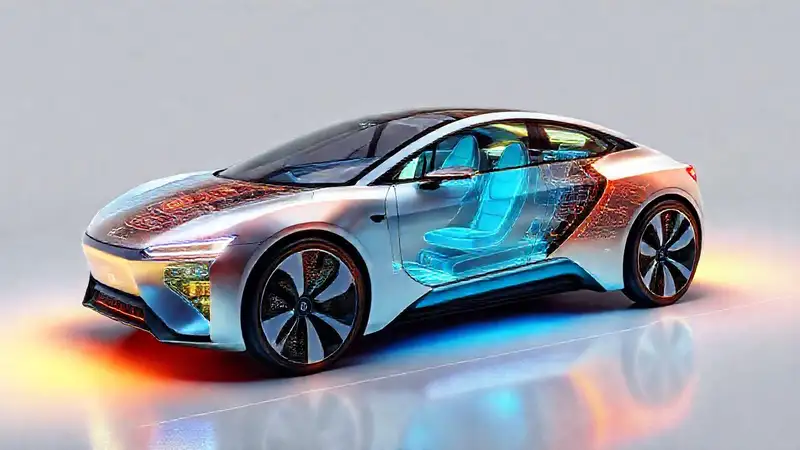 Coche eléctrico futurista: diseño elegante y técnico