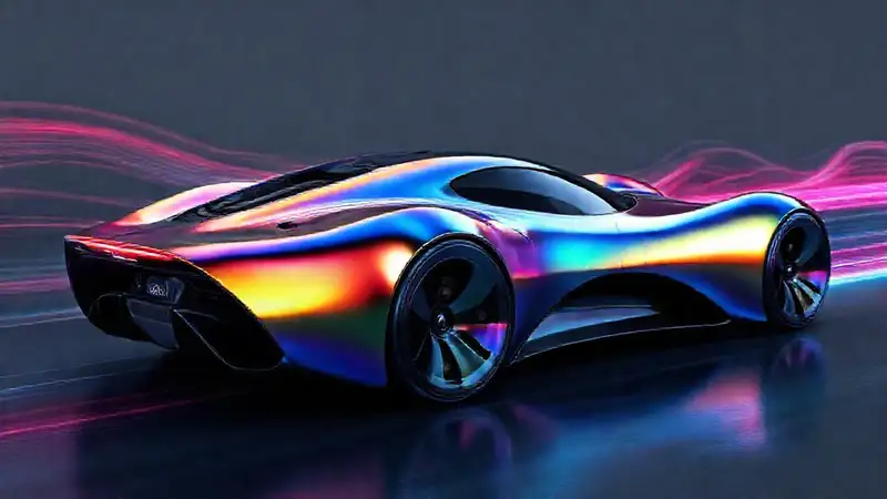 Un coche futurista combina velocidad y diseño