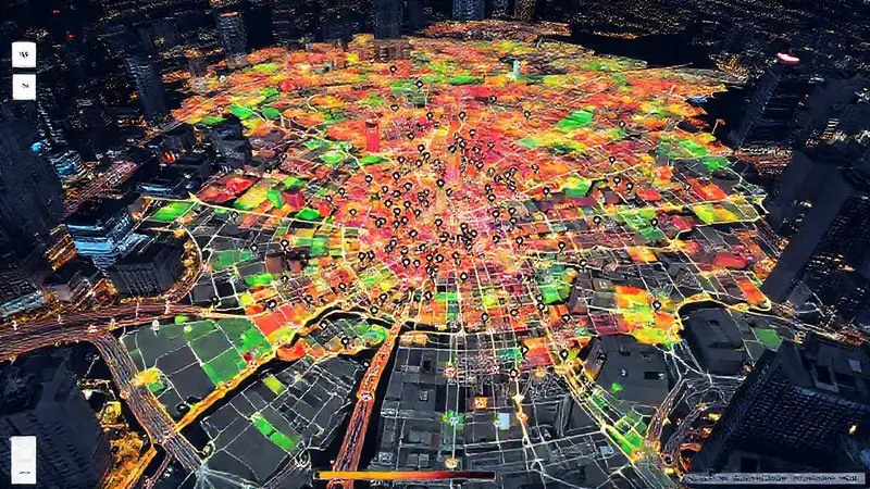 Mapa urbano muestra movilidad tecnológica inteligente