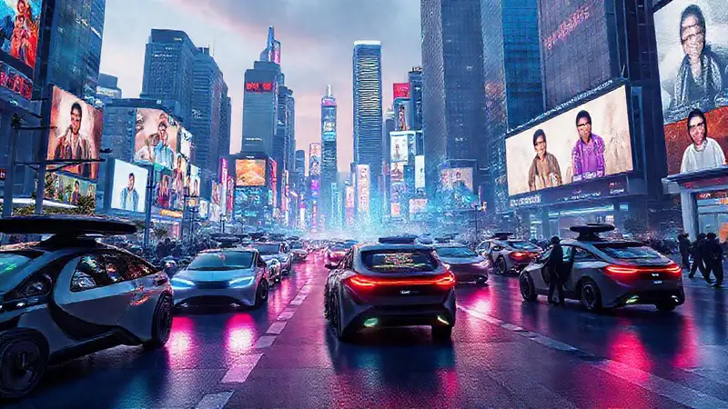 Ciudad del futuro, vibrante y dinámica
