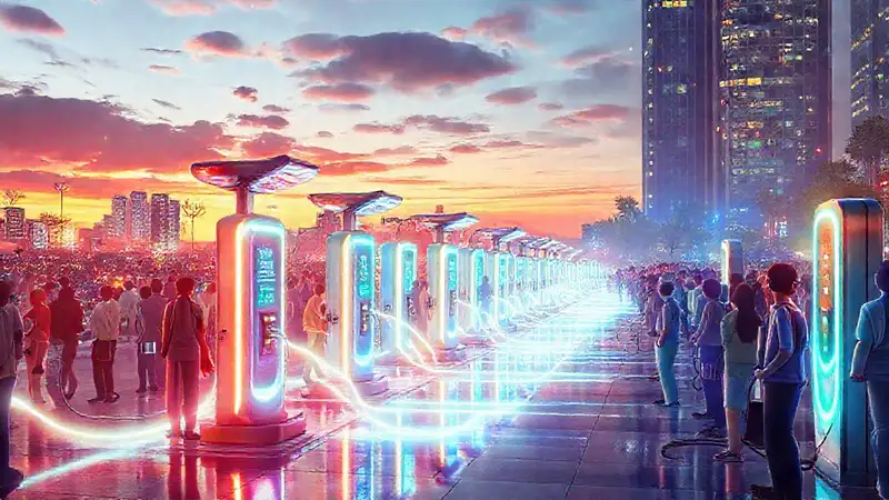 Estaciones de carga futuristas energizan la ciudad