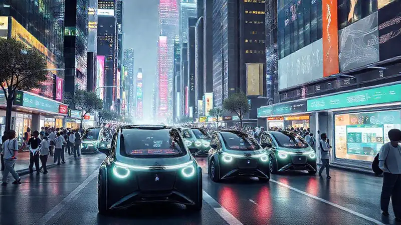 Ciudad futurista, moderna y vibrante