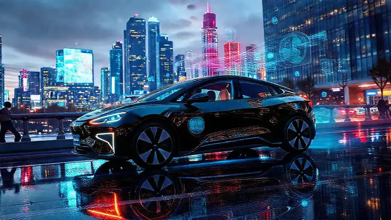 Ciudad futurista, elegante y vibrante