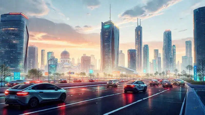 2025: ciudad futurista, colaboración digital