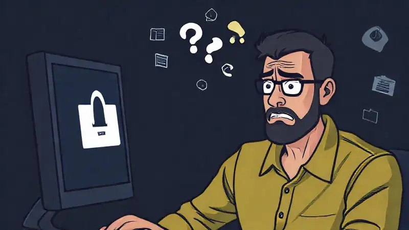 El hombre frustrado enfrenta un fallo digital