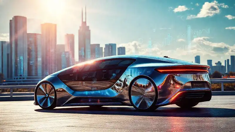 Coche solar futurista deslumbra en la ciudad
