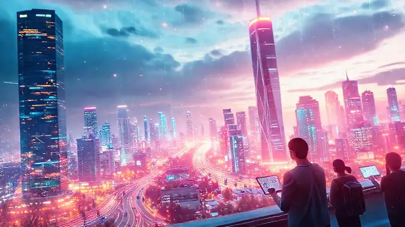 Ciudad futurista, datos y satisfacción