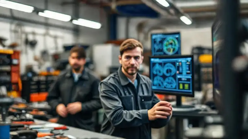 Técnicos actualizan software en un entorno profesional
