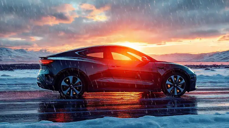 Coche eléctrico en paisajes diversos y vibrantes