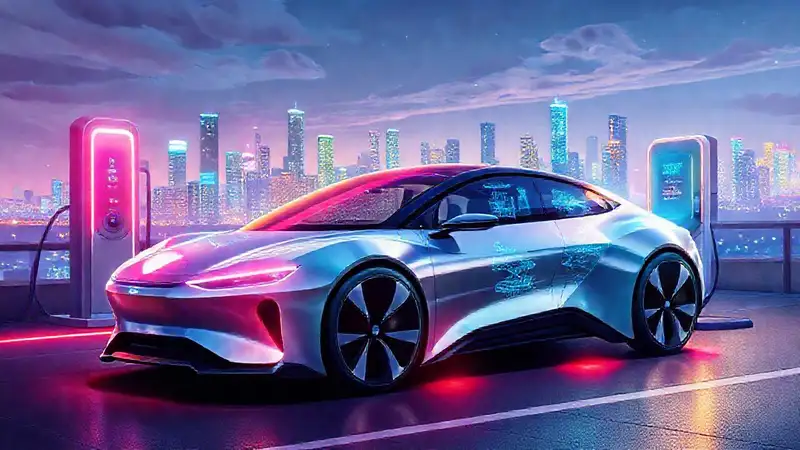 Coche eléctrico futurista