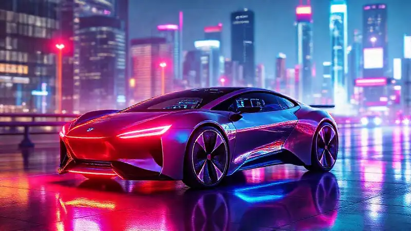 Coche eléctrico futurista: diseño y tecnología