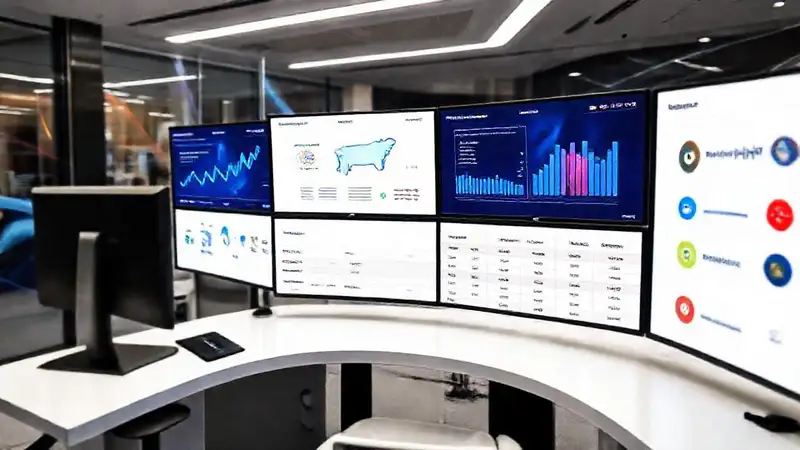 Oficina moderna presenta datos profesionales digitalmente