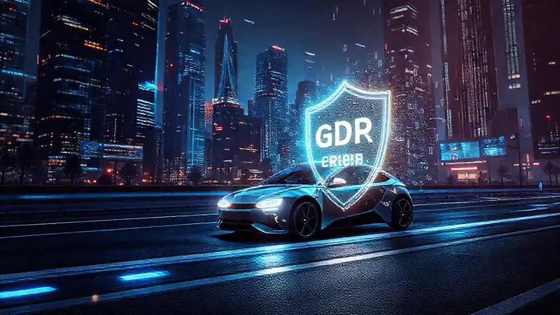 Ciudad futurista, tecnología y privacidad protegida