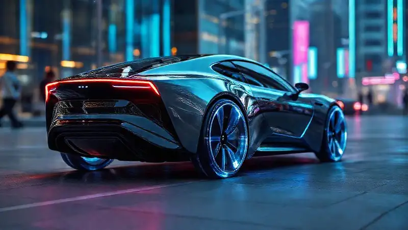 Coche eléctrico futurista