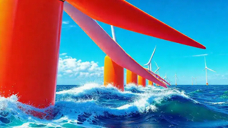 Turbinas eólicas generan energía renovable azul