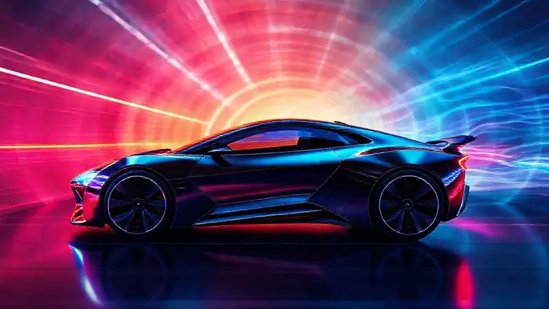 Un coche futurista desafía el viento