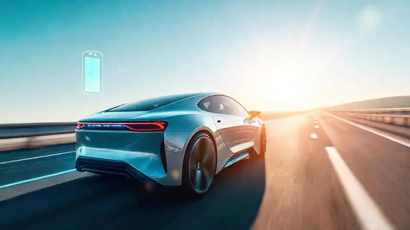 Coche eléctrico futurista en 2025