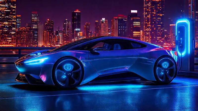 Coche eléctrico futurista