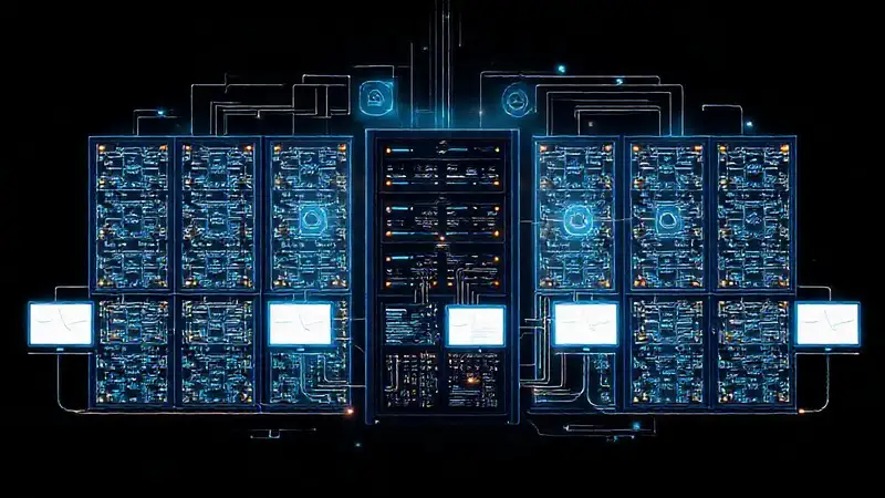 Tecnología futurista visualizada en diseño limpio