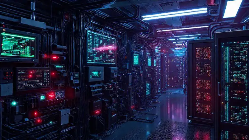 Laboratorio científico: seguridad digital futurista