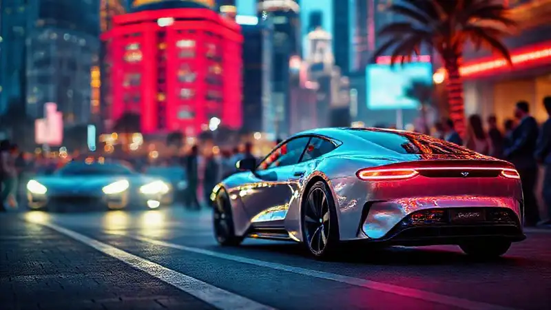 Un coche lujoso cautiva en la ciudad