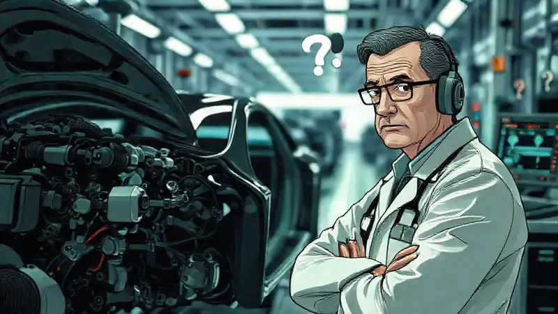 Un técnico confuso analiza complejos vehículos híbridos