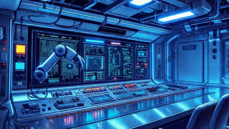 Laboratorio futurista, tecnológico y minimalista