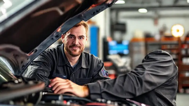Un mecánico diagnostica el motor con confianza