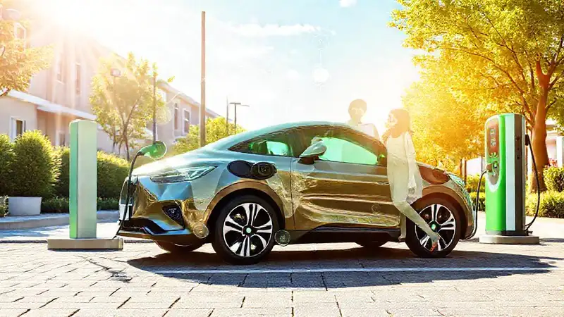 Coche eléctrico: energía verde y felicidad