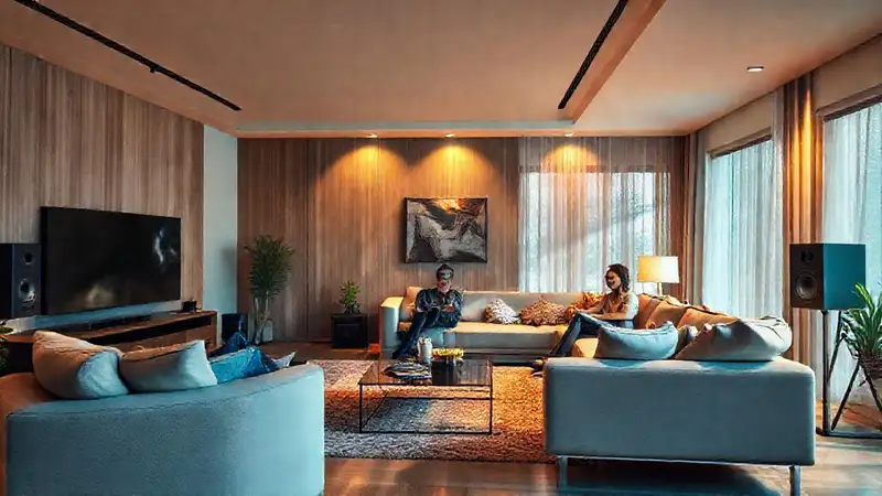 Un salón moderno y acogedor suena bien