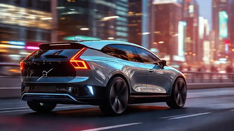 Volvo eléctrico futurista, diseño impactante y limpio