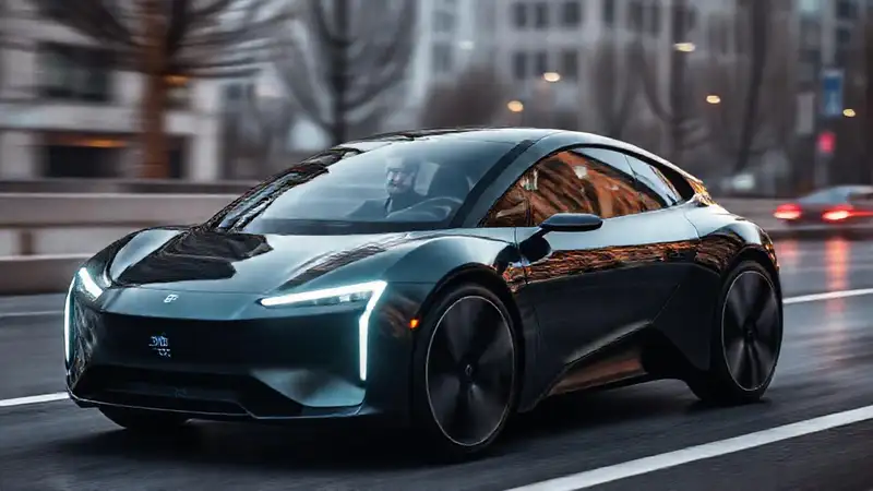 Coche eléctrico futurista